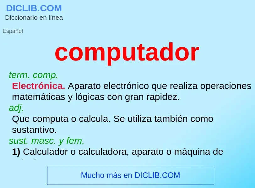 Qu'est-ce que computador - définition