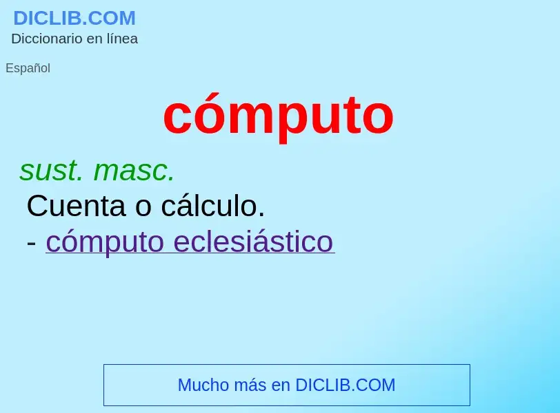 O que é cómputo - definição, significado, conceito