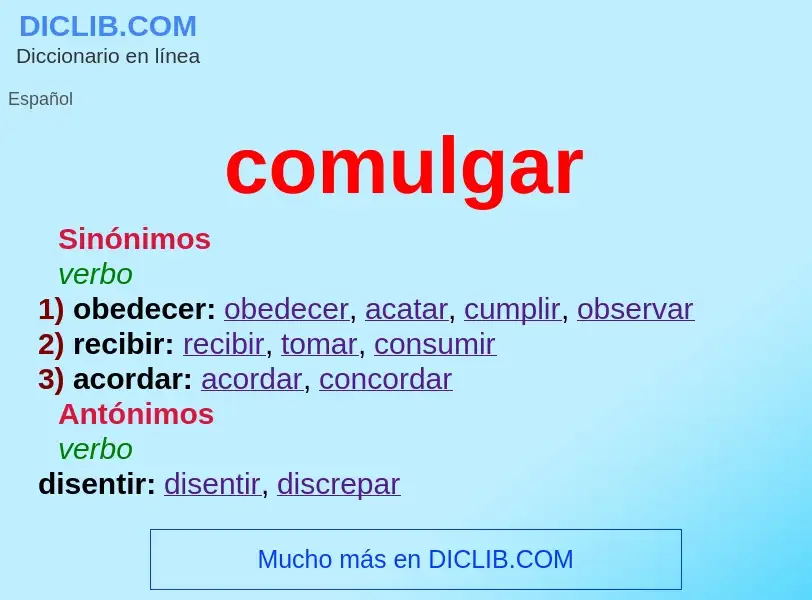 What is comulgar - definition