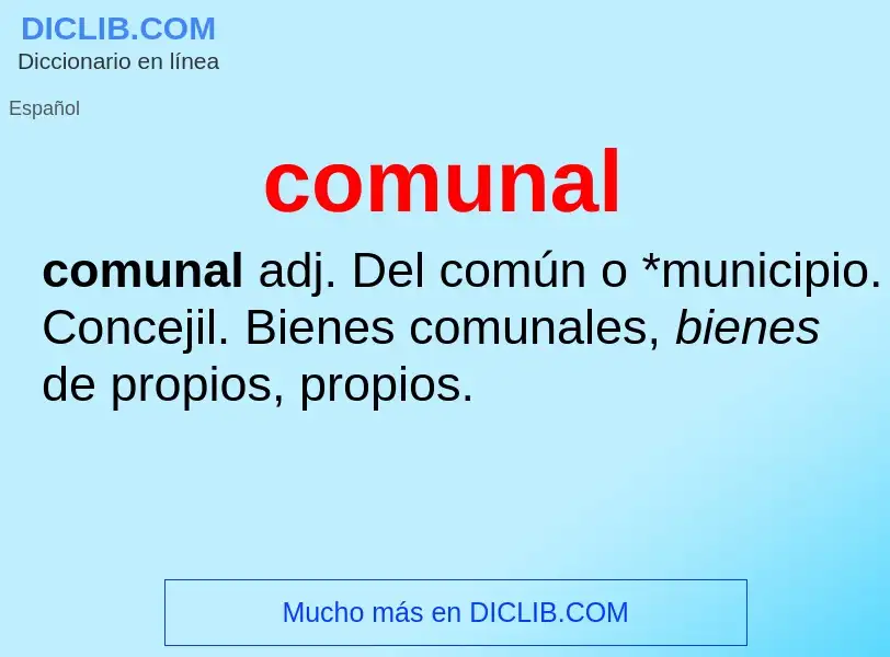 Wat is comunal - definition