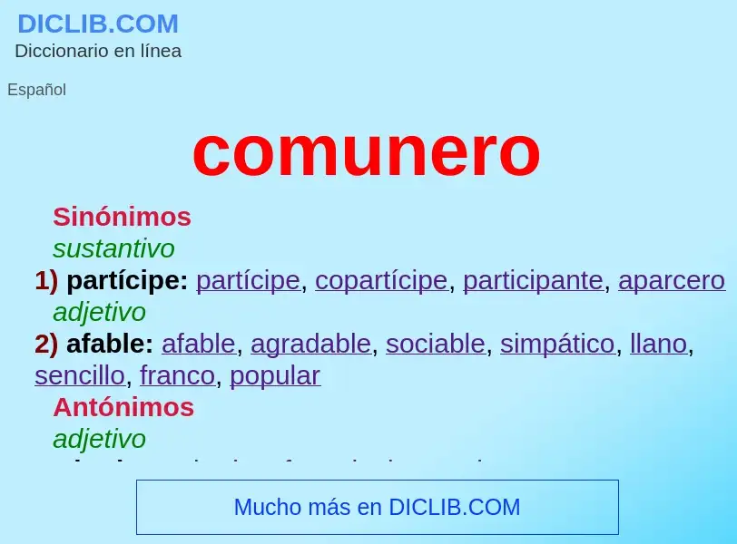 ¿Qué es comunero? - significado y definición