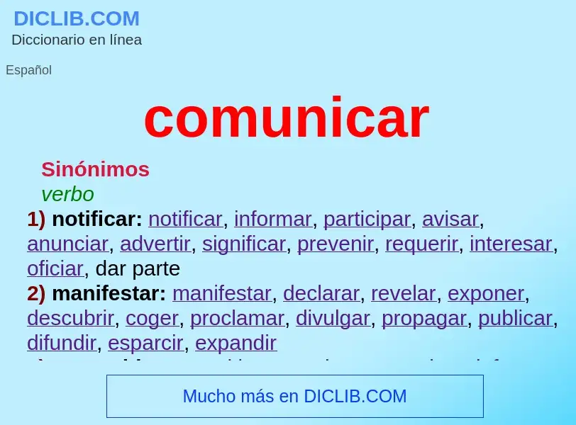 What is comunicar - meaning and definition