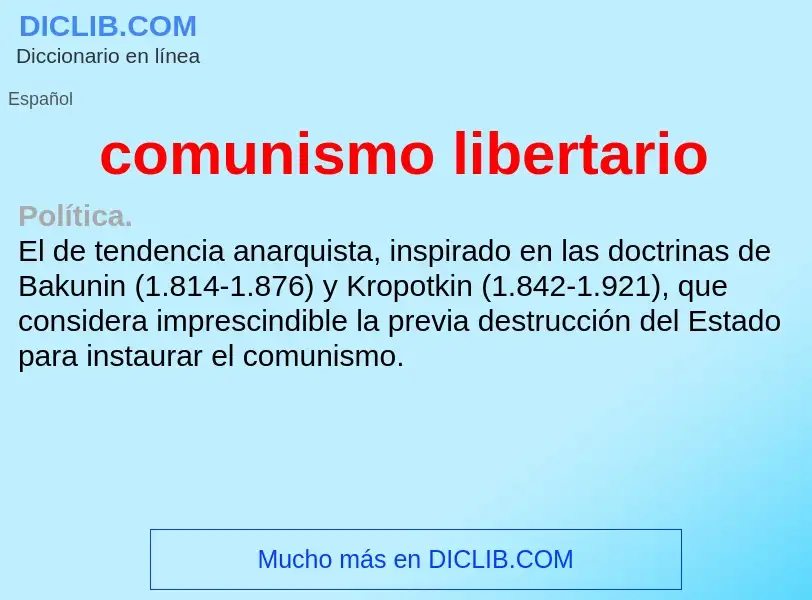 What is comunismo libertario - definition