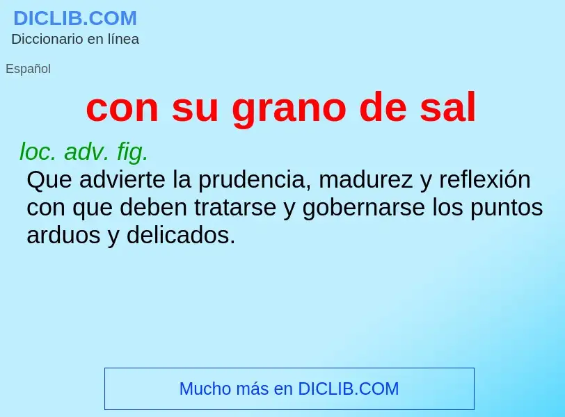 Was ist con su grano de sal - Definition