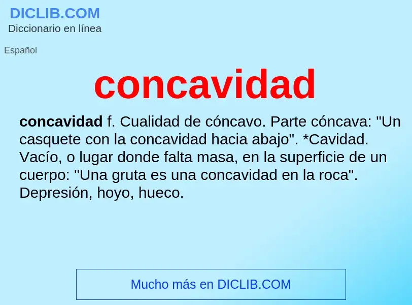 What is concavidad - meaning and definition