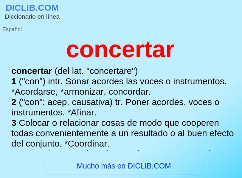 ¿Qué es concertar? - significado y definición