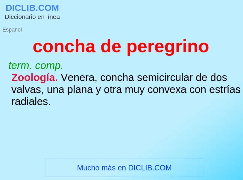 ¿Qué es concha de peregrino? - significado y definición