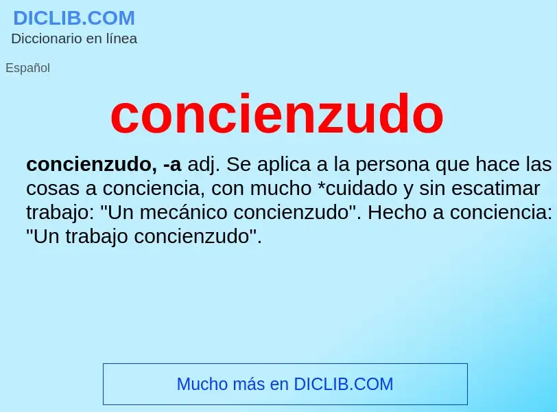 What is concienzudo - meaning and definition