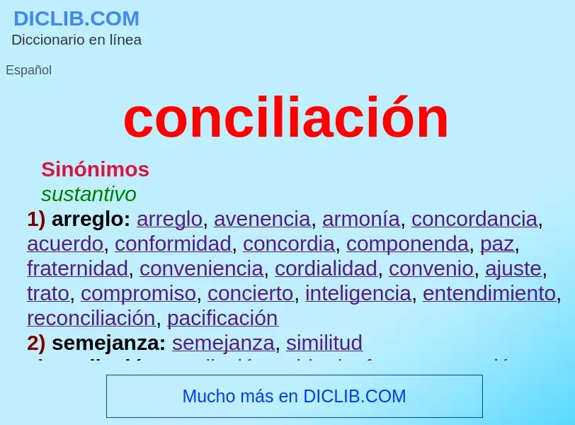 O que é conciliación - definição, significado, conceito