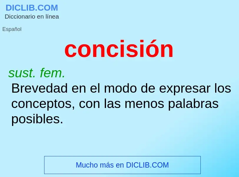 Was ist concisión - Definition