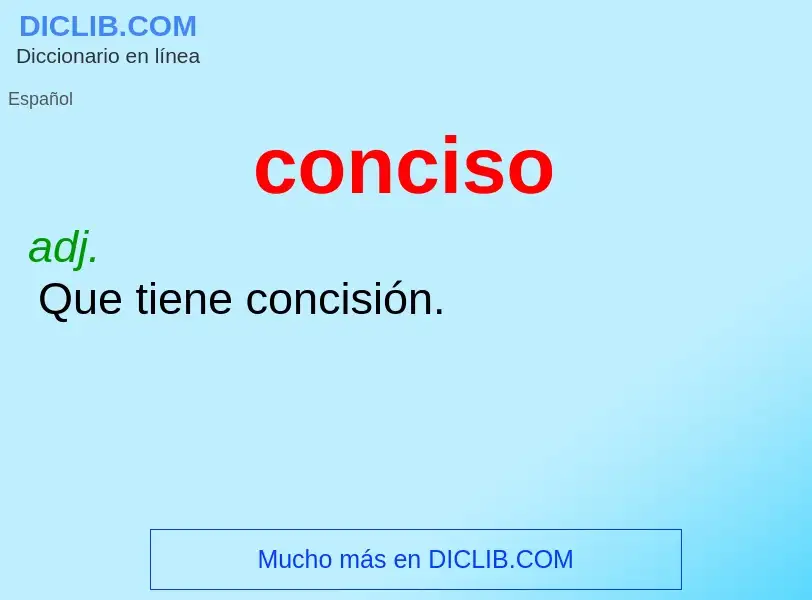 Wat is conciso - definition