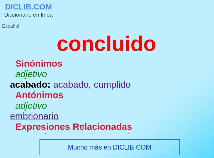 What is concluido - meaning and definition