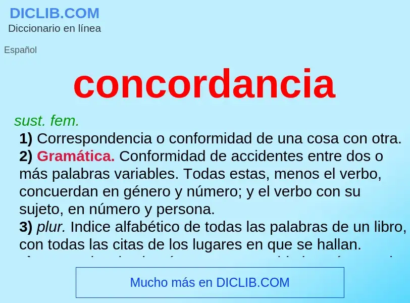 Wat is concordancia - definition