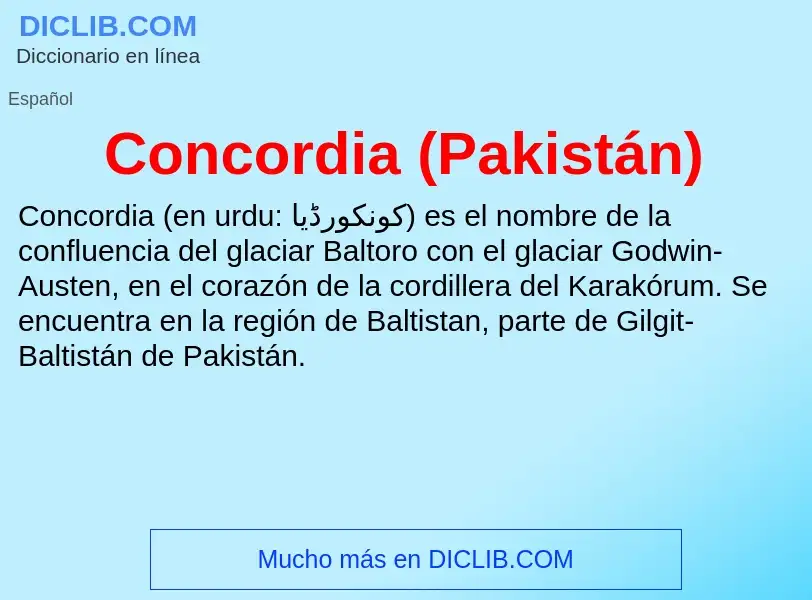 ¿Qué es Concordia (Pakistán)? - significado y definición