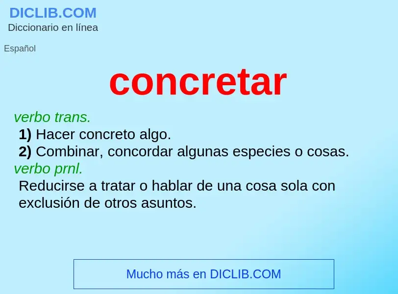 Was ist concretar - Definition