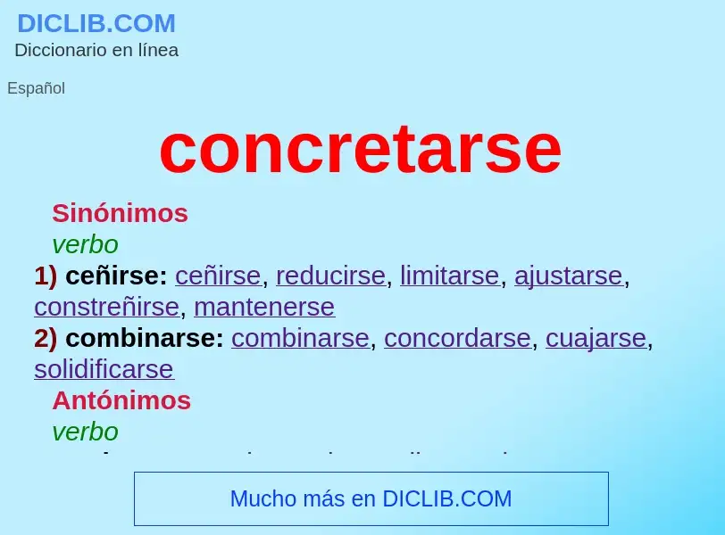 O que é concretarse - definição, significado, conceito