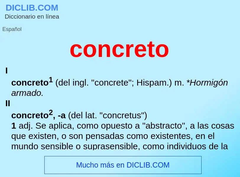 What is concreto - meaning and definition