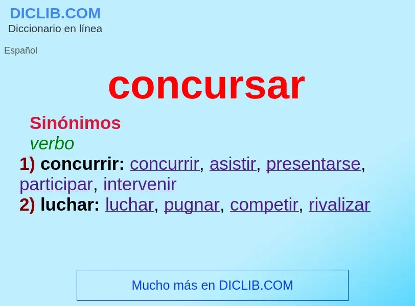 Was ist concursar - Definition