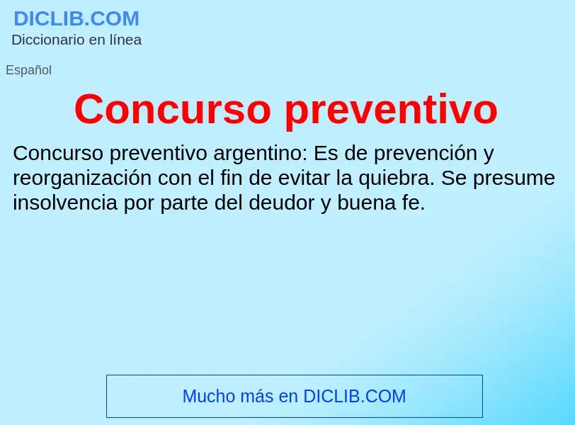 Что такое Concurso preventivo - определение