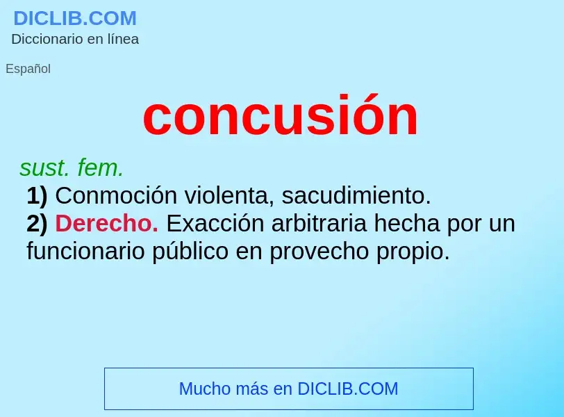 Was ist concusión - Definition