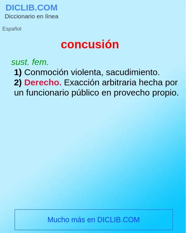 Wat is concusión - definition