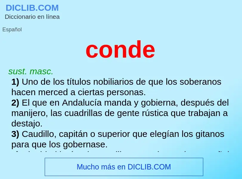 ¿Qué es conde? - significado y definición