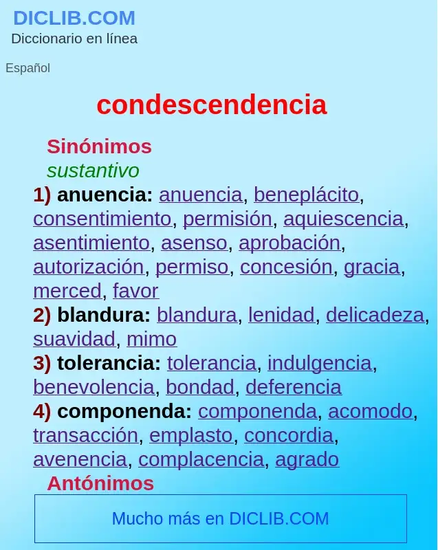 Wat is condescendencia - definition
