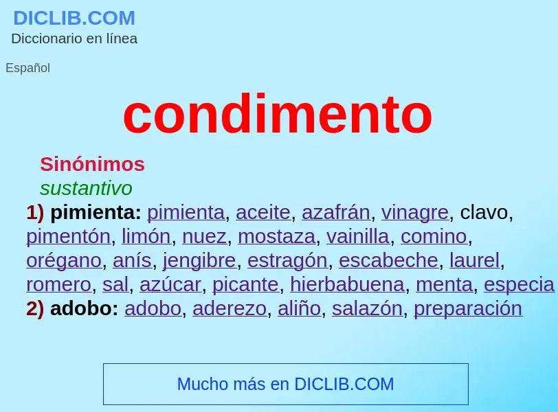 What is condimento - definition