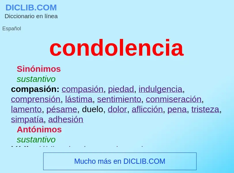 Wat is condolencia - definition