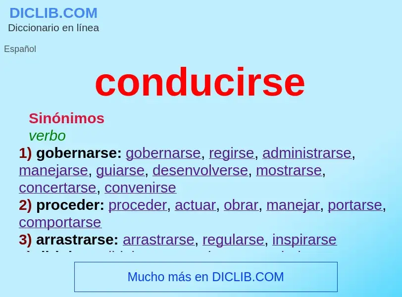 Wat is conducirse - definition