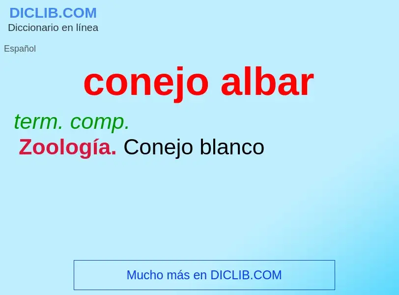 ¿Qué es conejo albar? - significado y definición