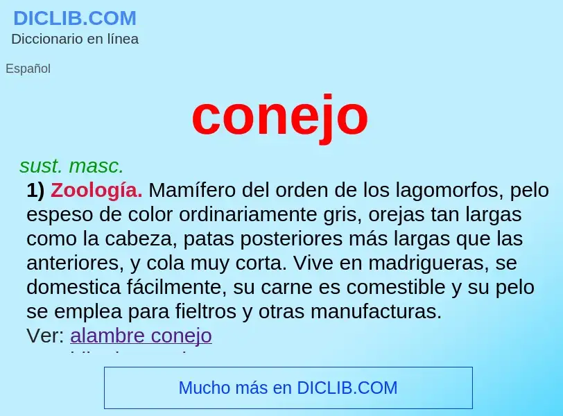 ¿Qué es conejo? - significado y definición