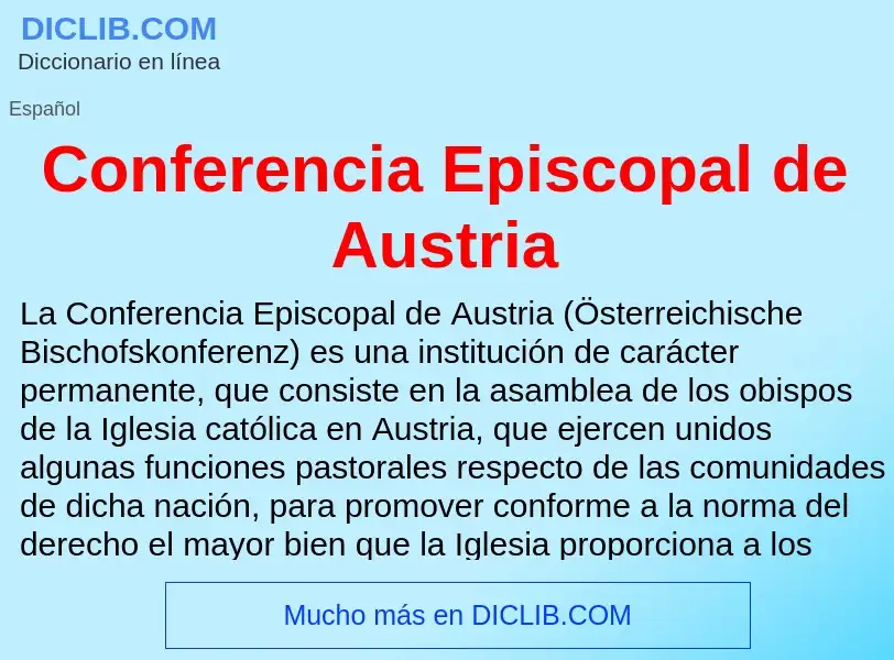 Wat is Conferencia Episcopal de Austria - definition