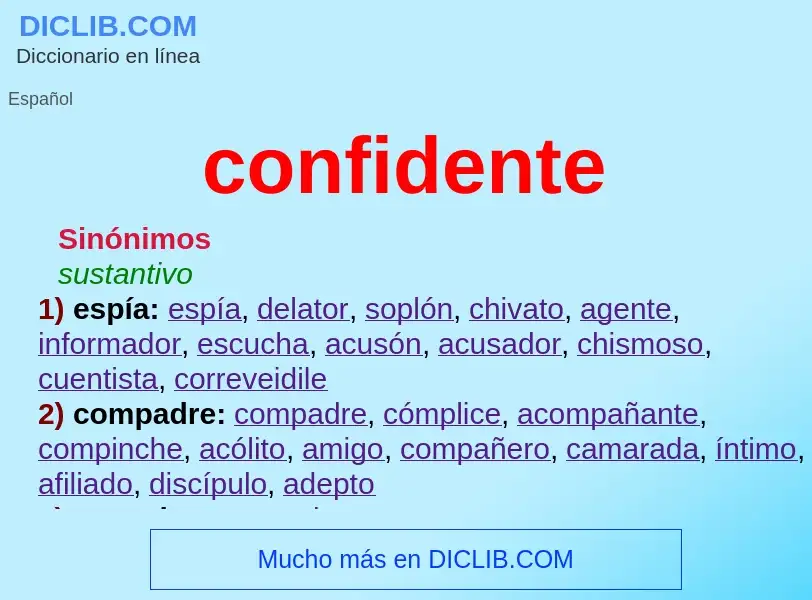 Wat is confidente - definition