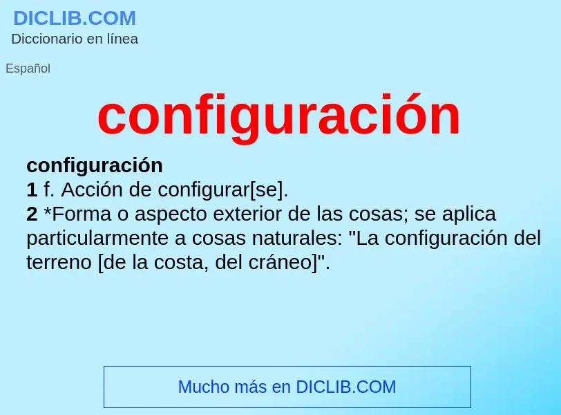 What is configuración - definition