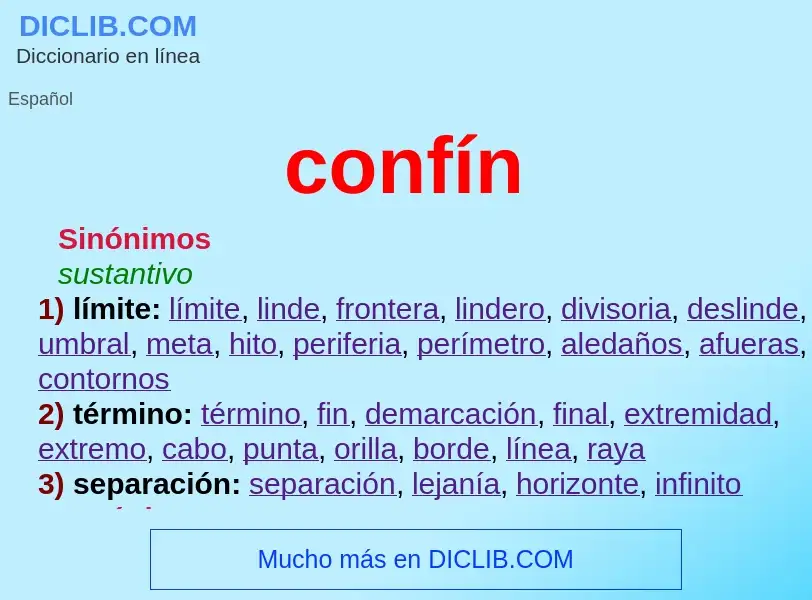 Wat is confín - definition