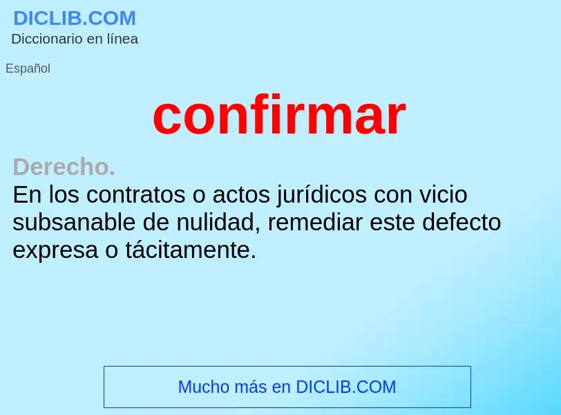 What is confirmar - definition