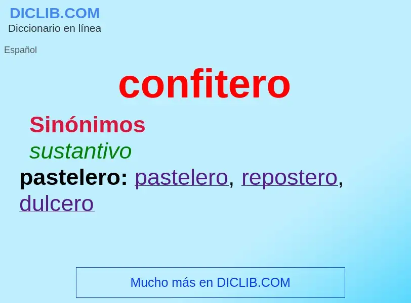 ¿Qué es confitero? - significado y definición