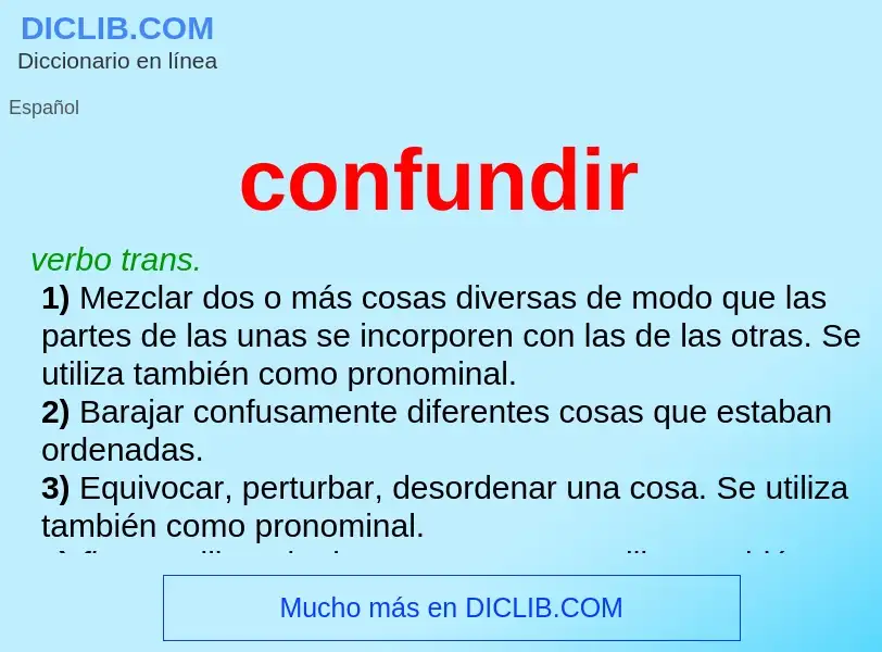 What is confundir - definition