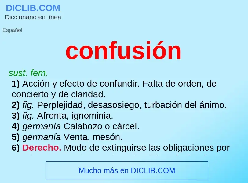 Wat is confusión - definition