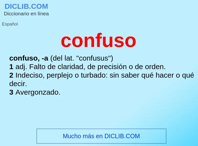 ¿Qué es confuso? - significado y definición