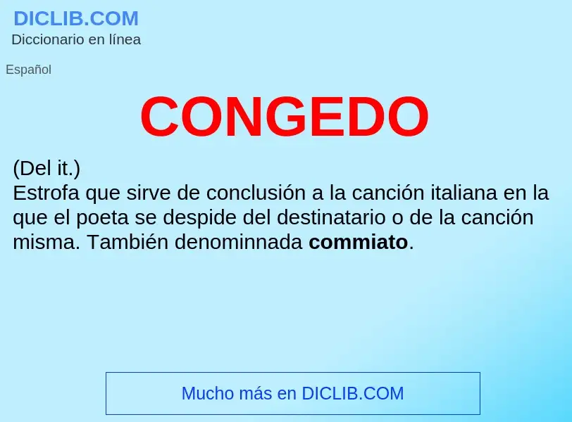 ¿Qué es CONGEDO? - significado y definición