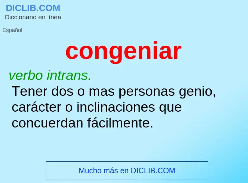 What is congeniar - definition