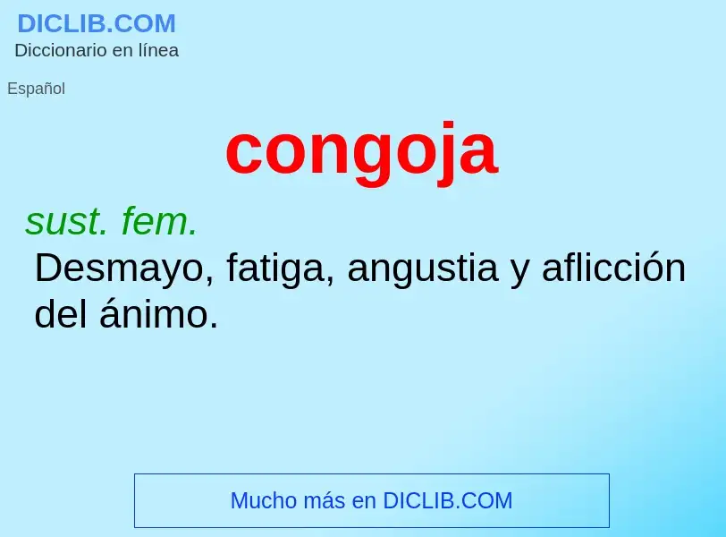 Wat is congoja - definition