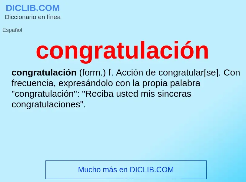 Wat is congratulación - definition