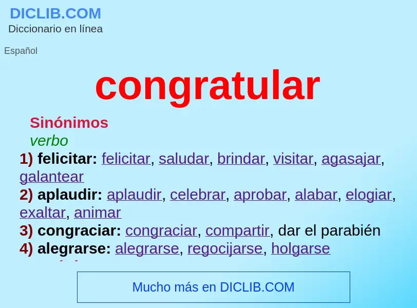 Wat is congratular - definition