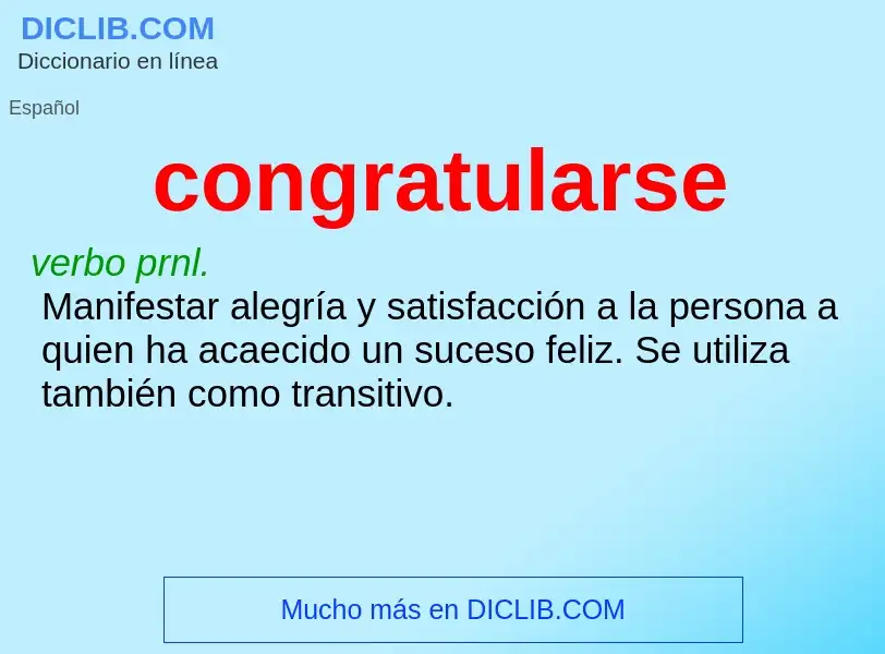 What is congratularse - meaning and definition