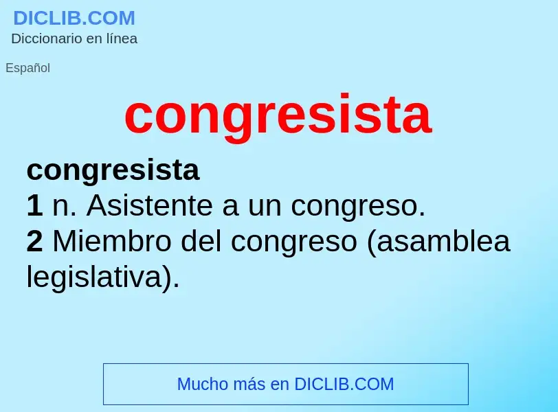 Wat is congresista - definition