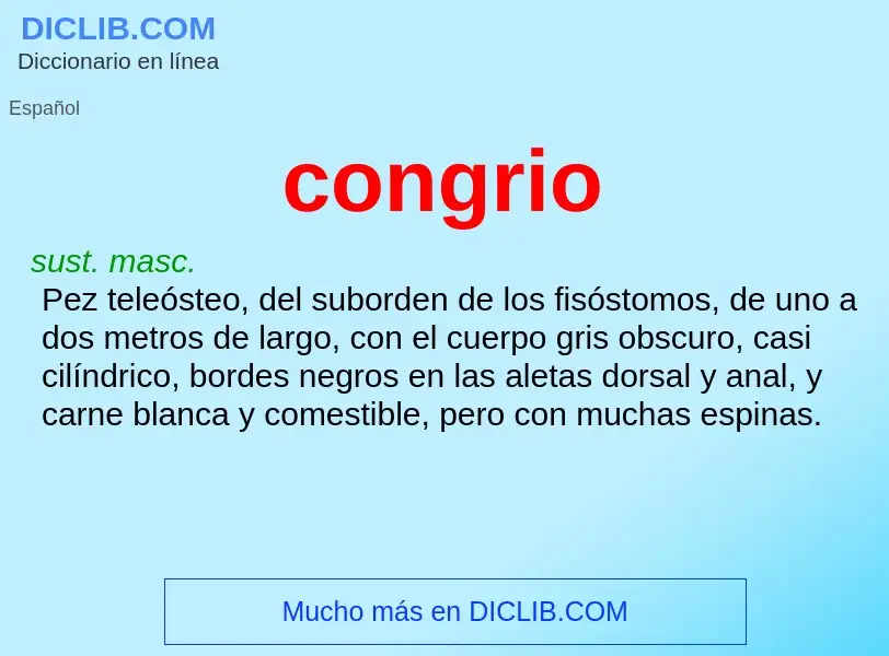 ¿Qué es congrio? - significado y definición