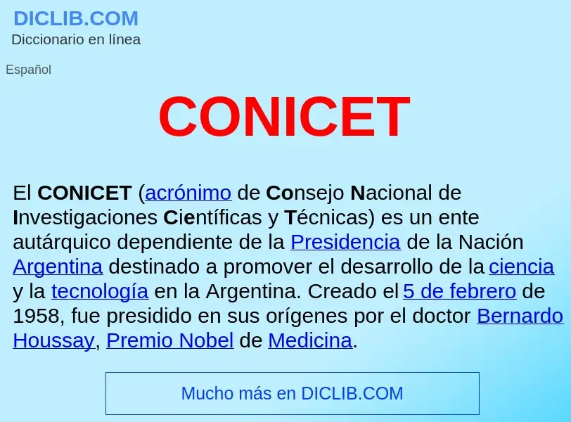 ¿Qué es CONICET ? - significado y definición